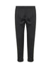 Charcoal stretch wool blend slim carrot trousers