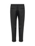 Charcoal stretch wool blend slim carrot trousers