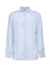 Light blue and white striped linen shirt