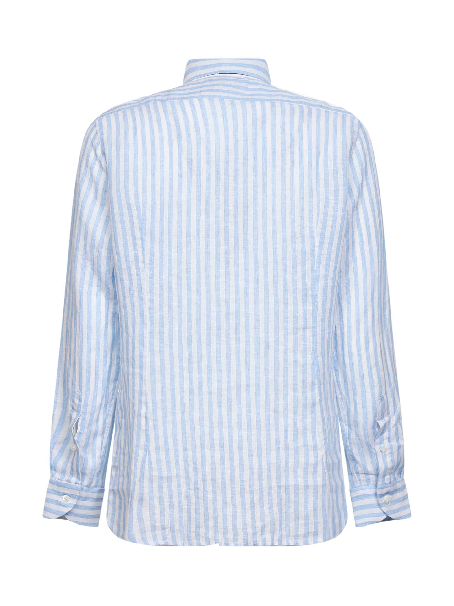 Light blue and white striped linen shirt