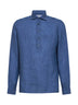 Polo stile camicia in lino denim