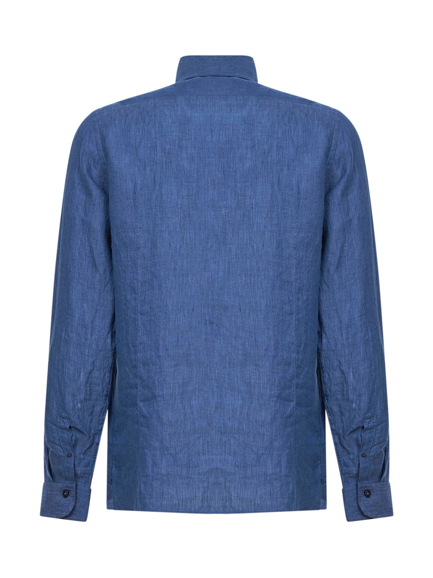 Polo stile camicia in lino denim