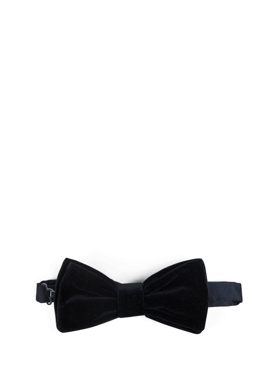 Black velvet pre-tied bow tie