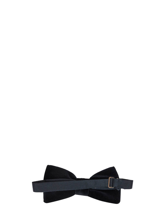 Black velvet pre-tied bow tie