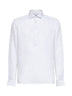 Polo stile camicia in lino bianco