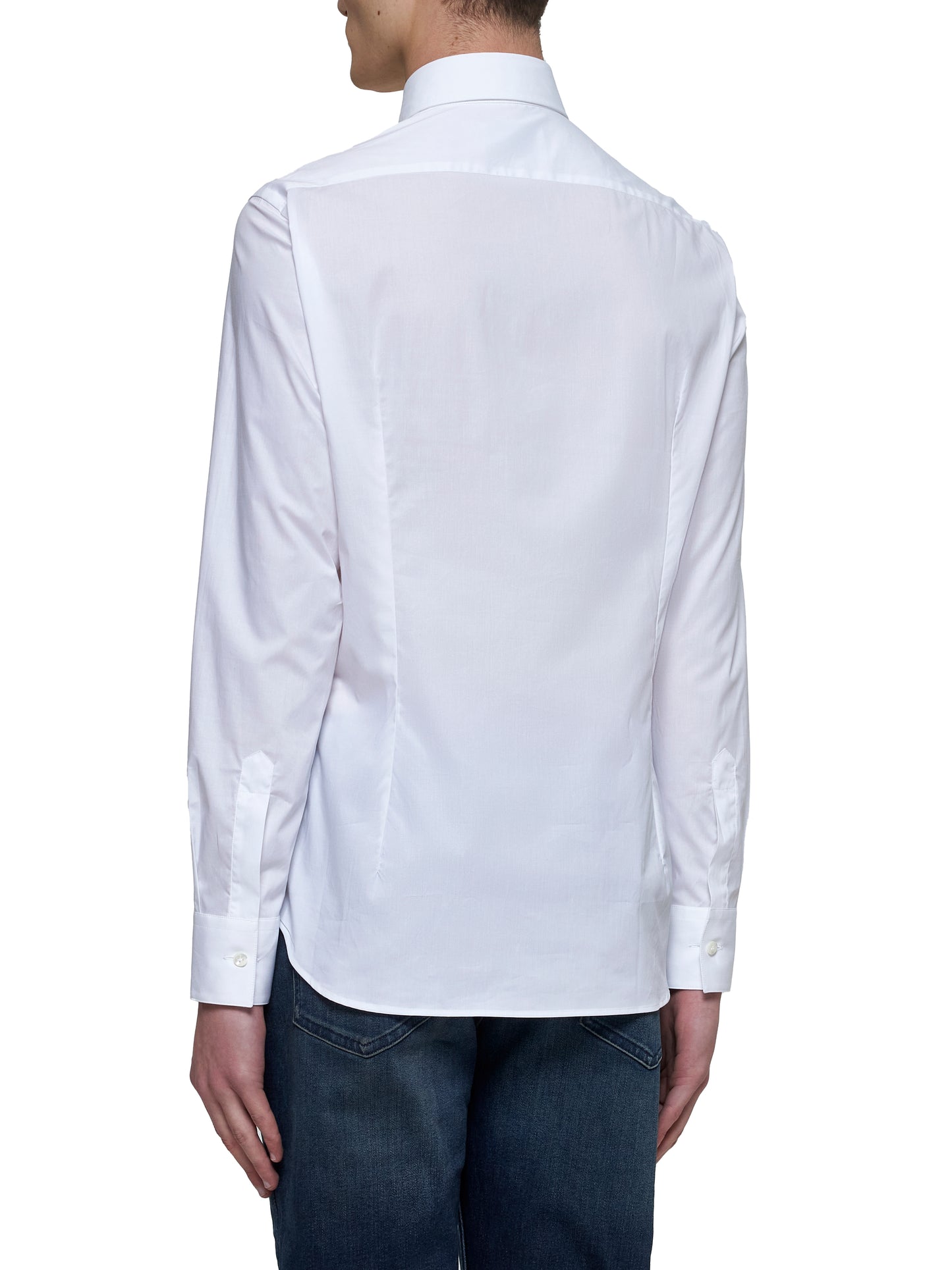 White stretch cotton classic shirt