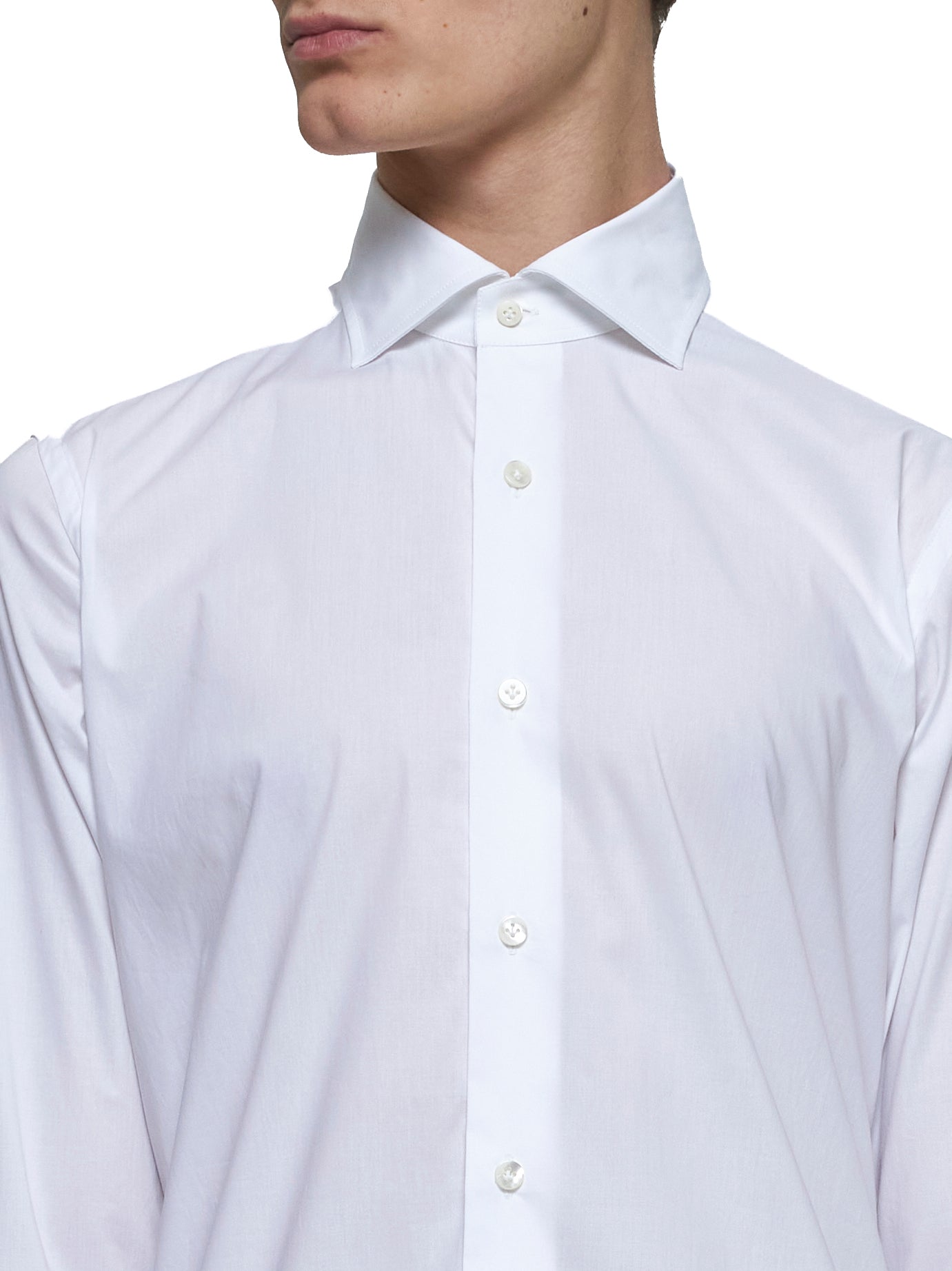 White stretch cotton classic shirt