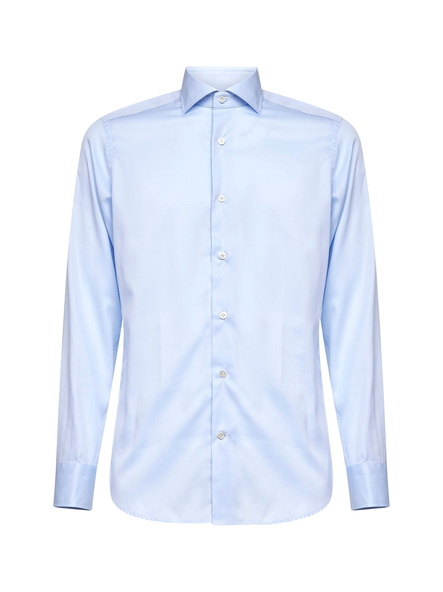 Camicia in popeline stretch di cotone celeste