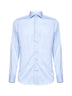 Camicia in popeline stretch di cotone celeste