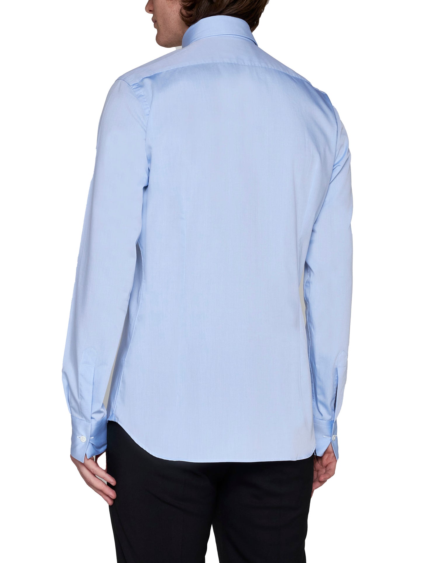 Light blue cotton twill classic shirt