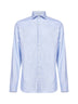 Light blue micro pattern jacquard cotton shirt