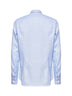 Light blue micro pattern jacquard cotton shirt