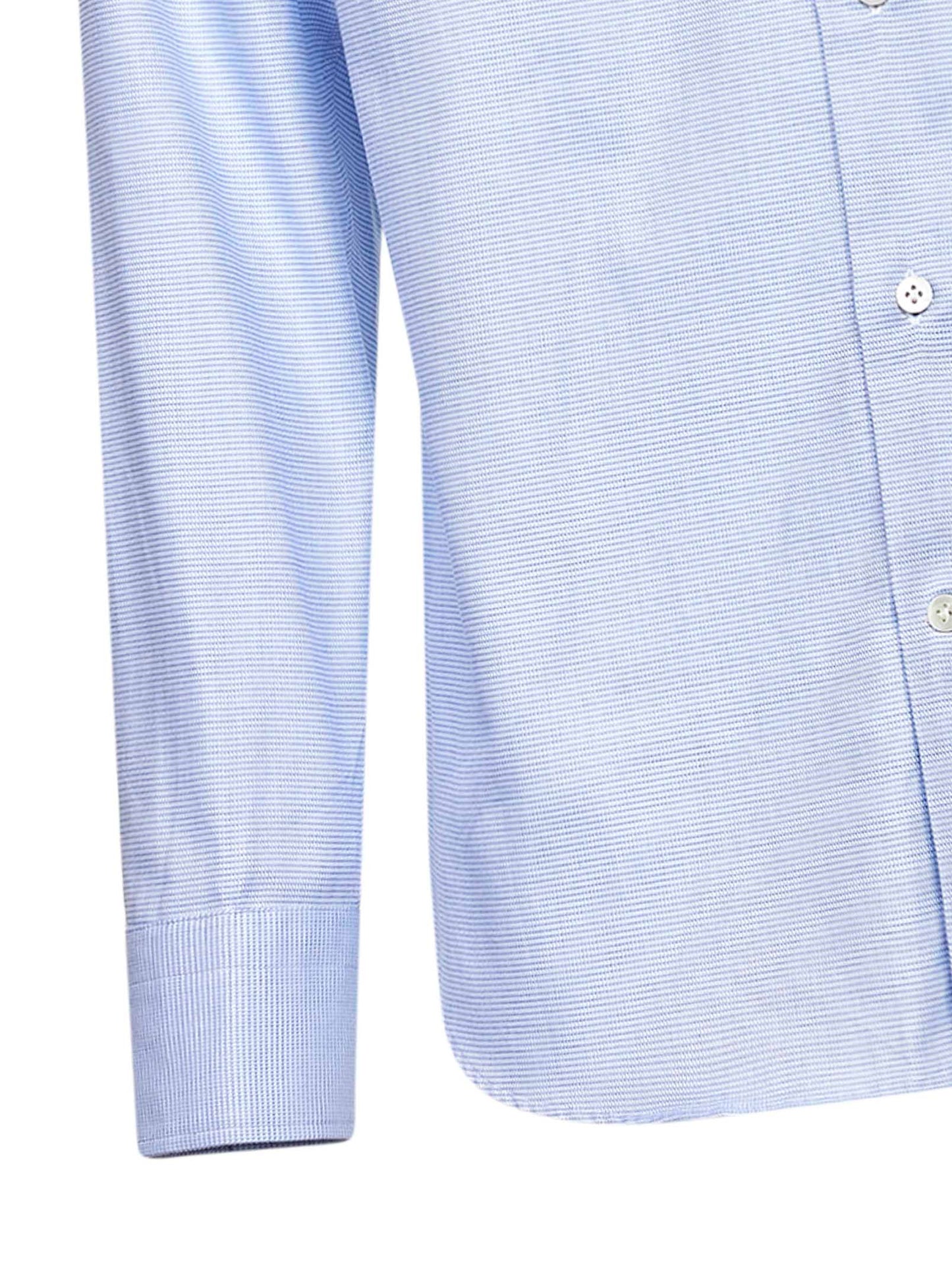 Light blue micro pattern jacquard cotton shirt
