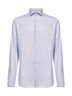 Light blue micro pattern jacquard cotton shirt