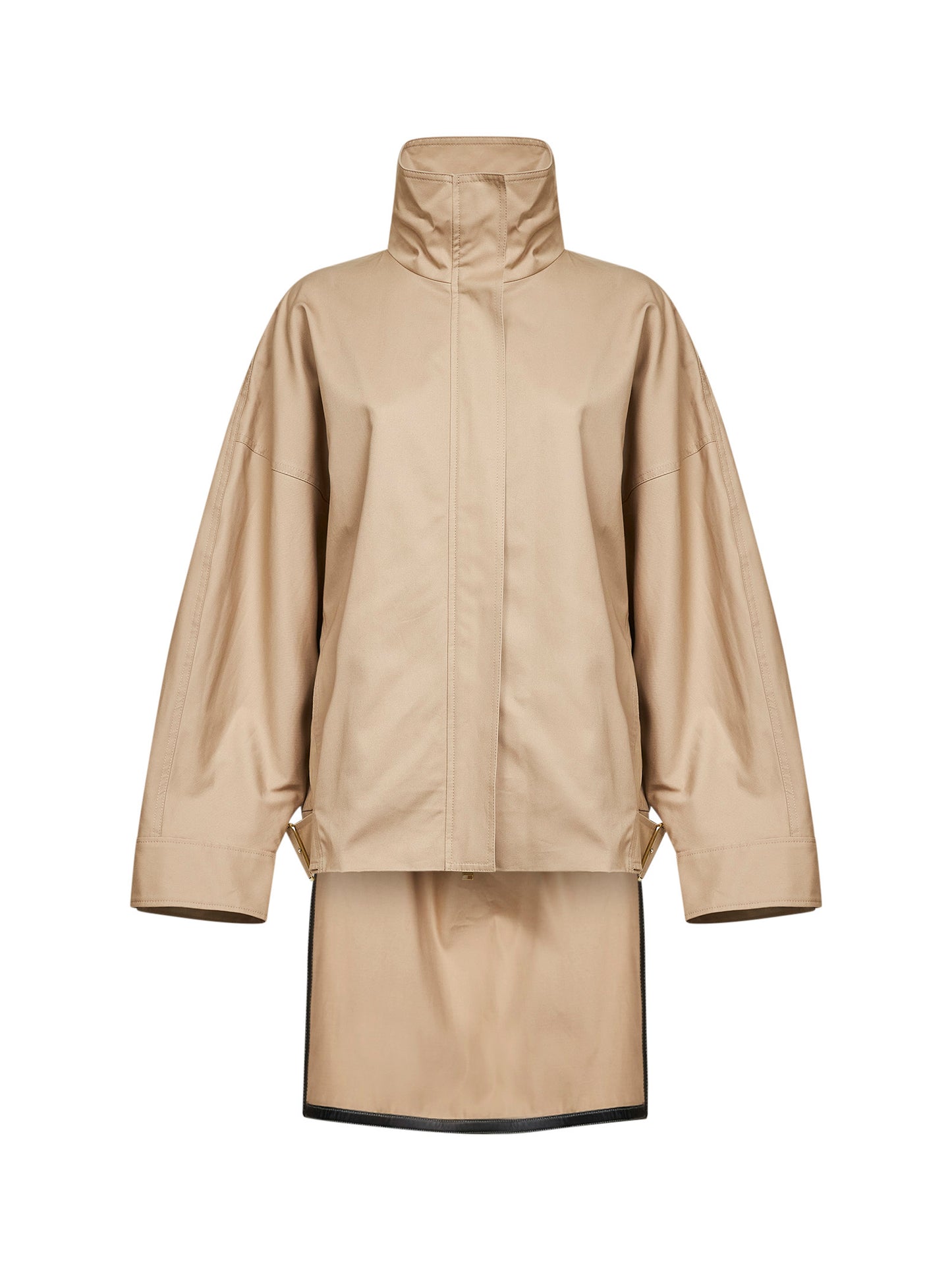 Beige cotton New Celine asymmetric aviator bomber jacket