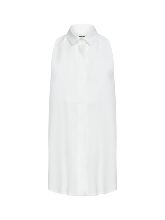 Camicia smanicata Vanessa in misto viscosa bianca