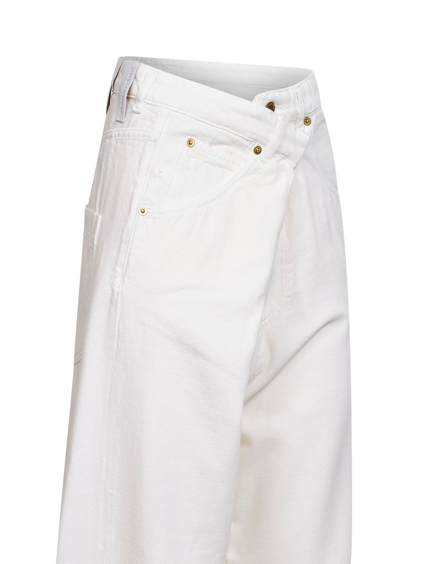 Jeans con vita ripiegata Ines in denim bianco