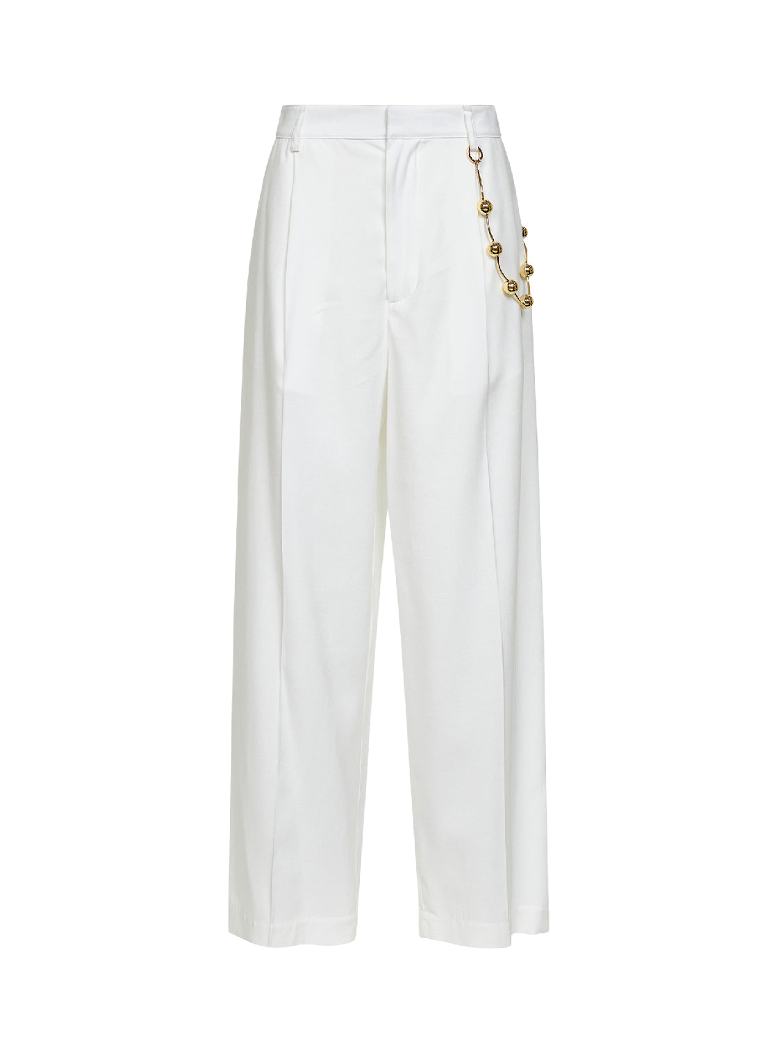White viscose blend Danielle chain trousers