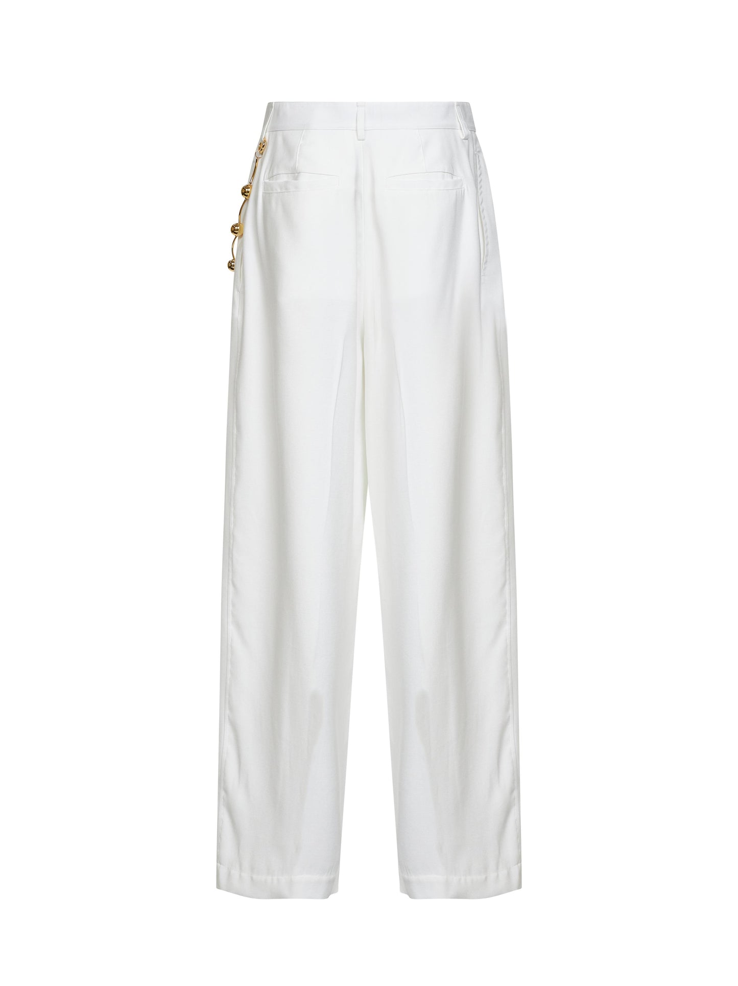 White viscose blend Danielle chain trousers