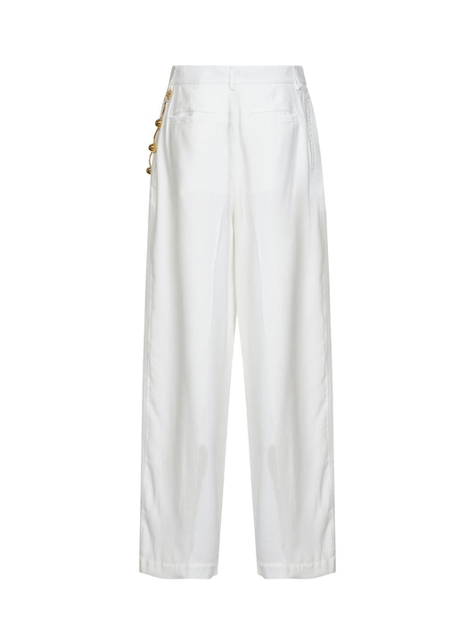 White viscose blend Danielle chain trousers