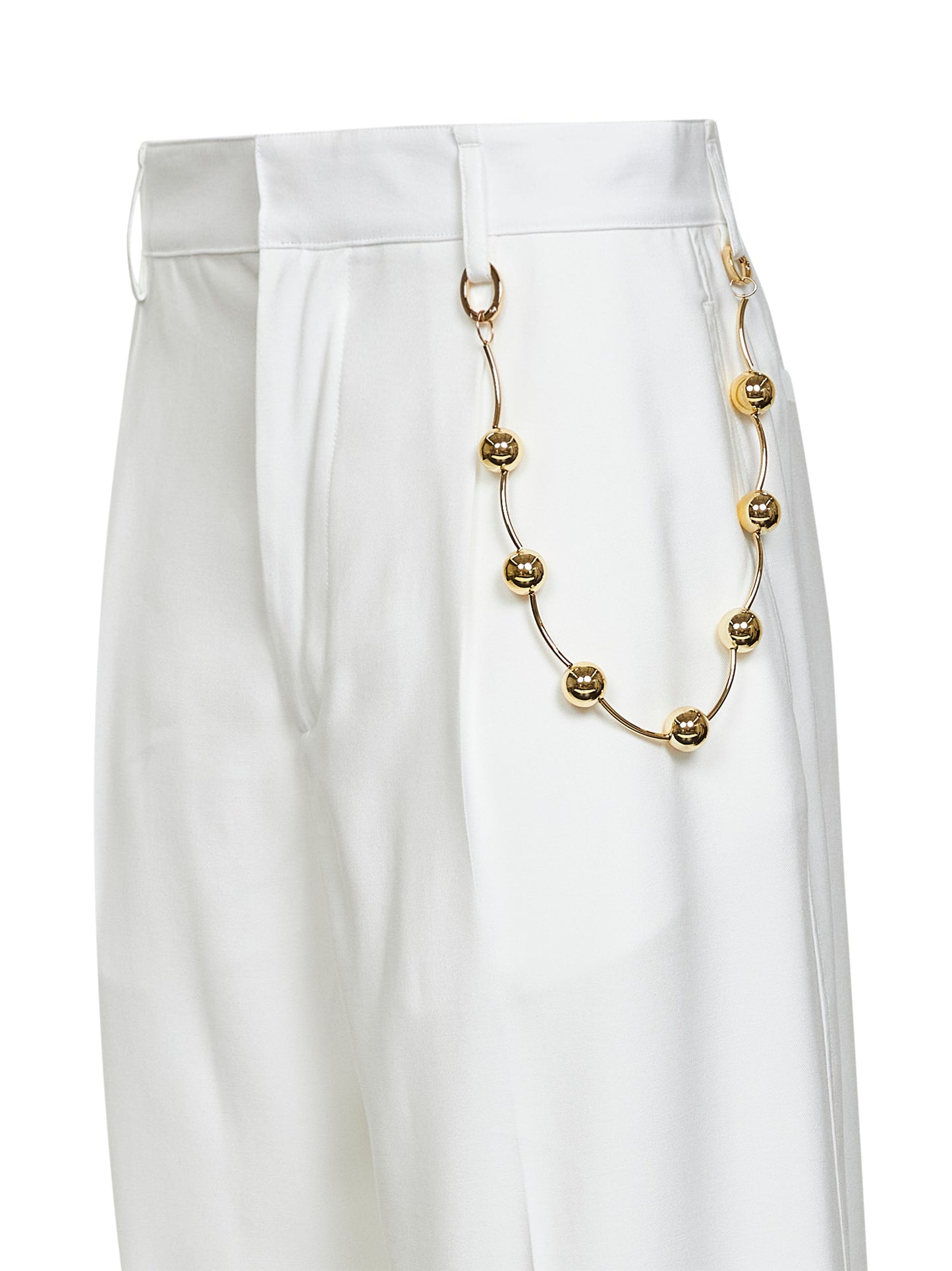 White viscose blend Danielle chain trousers
