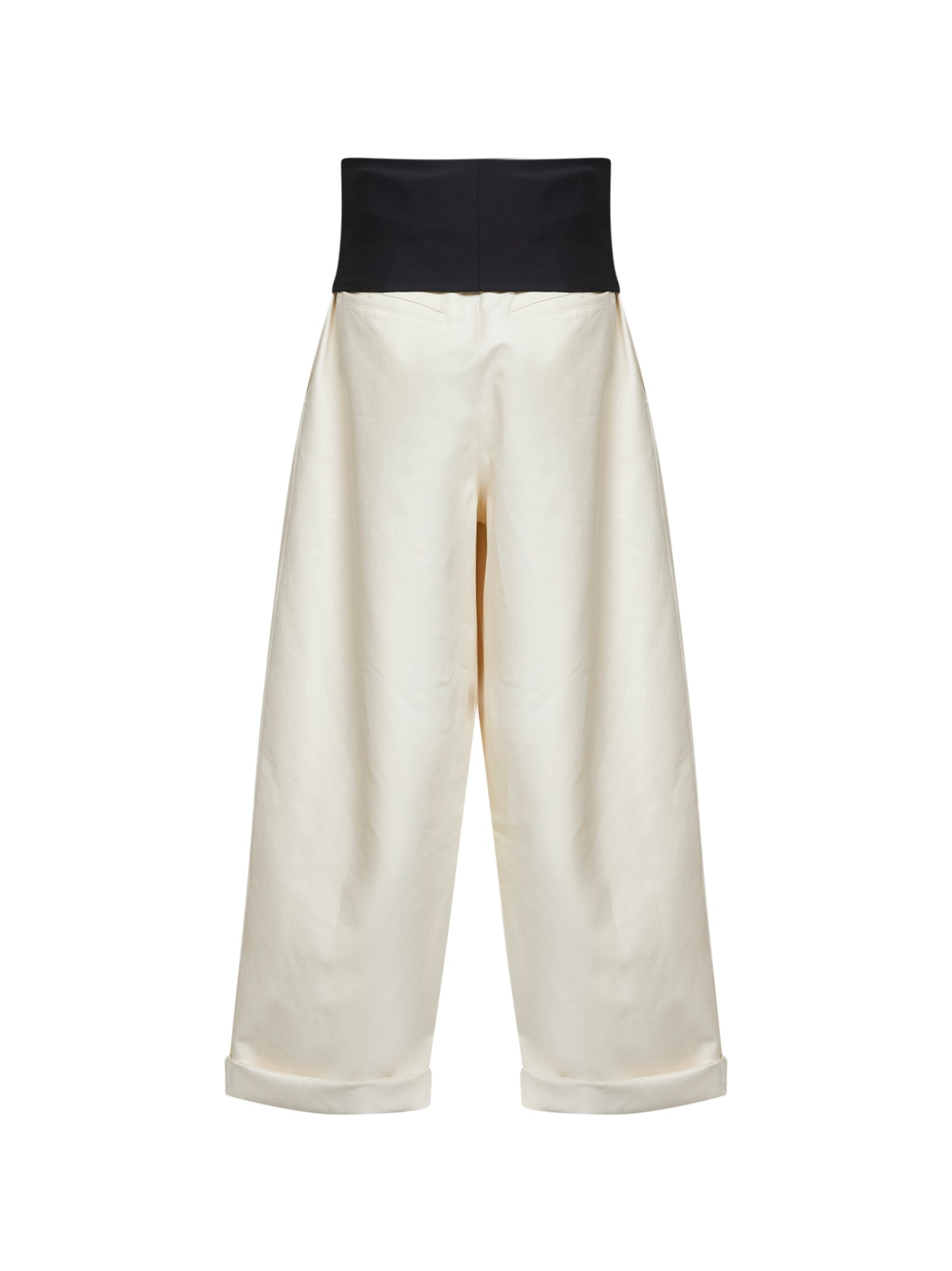 Pantaloni con vita elastica Wendy in cotone bianco