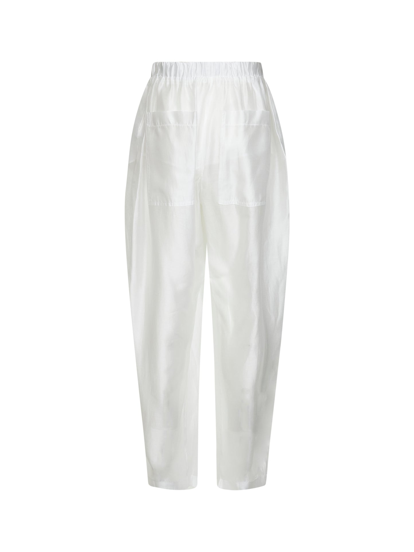 Pantaloni a palloncino Simona in voile bianco