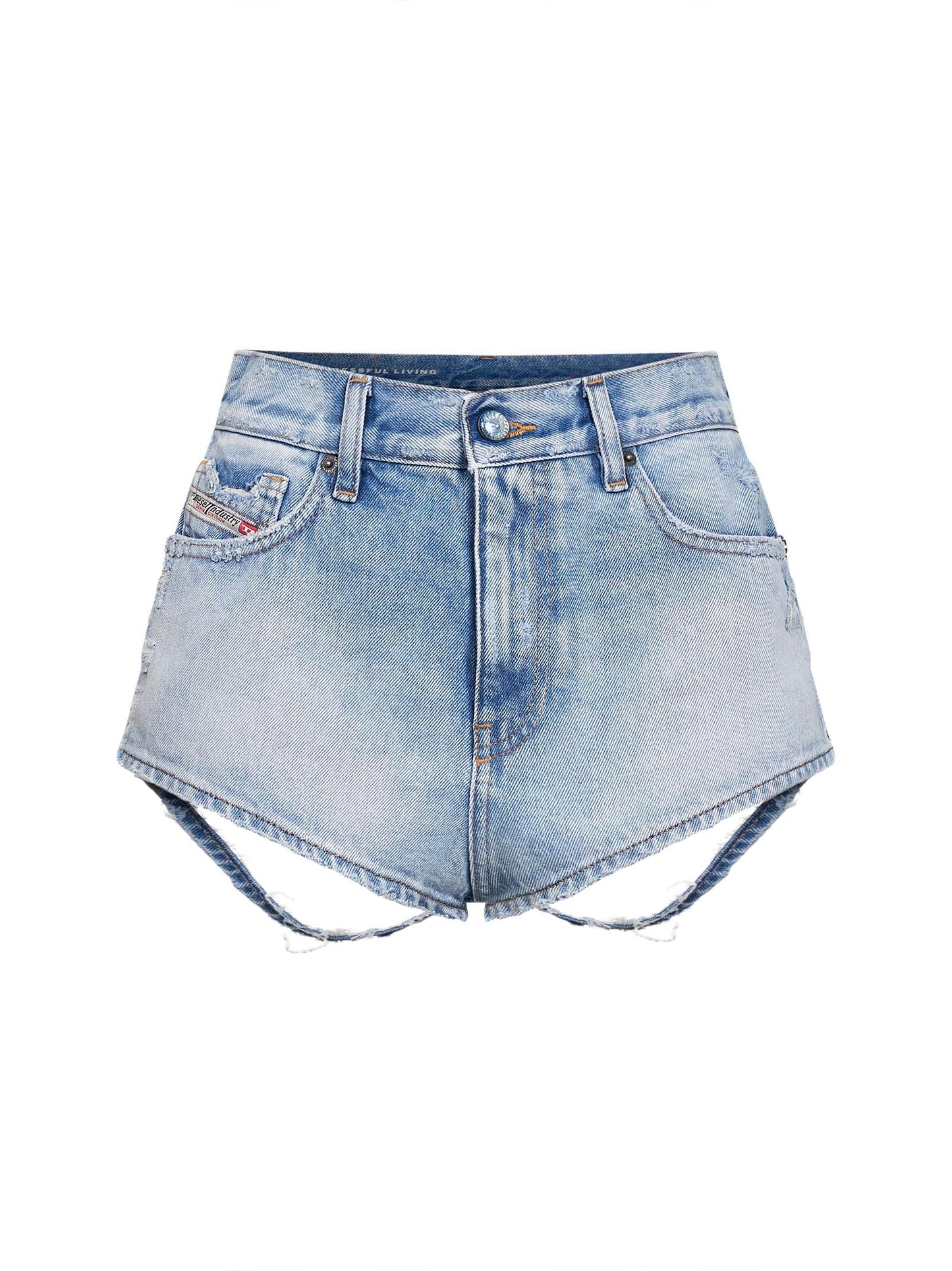 Micro shorts De-Lunar in denim azzurro