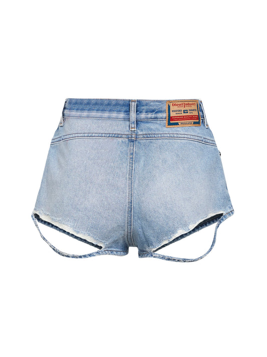 Micro shorts De-Lunar in denim azzurro