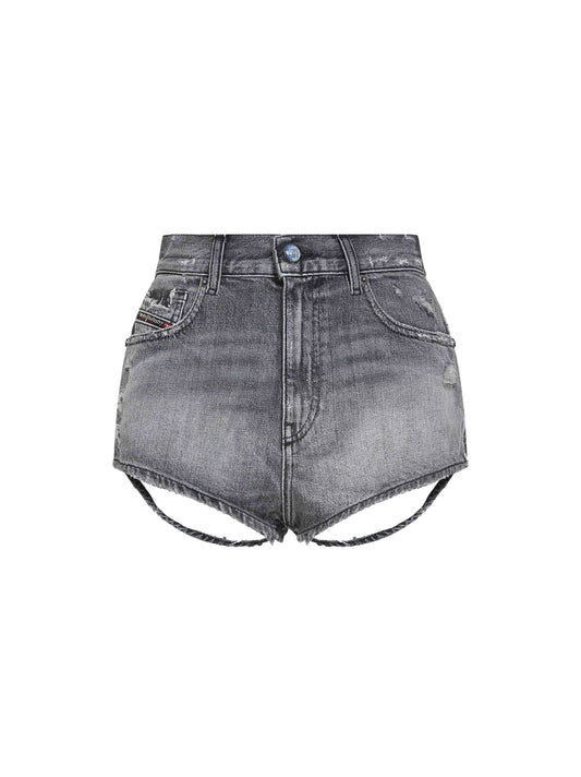 Micro shorts De-Lunar in denim grigio