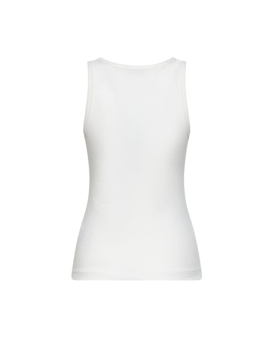 Canotta slim T-Anki-Od in jersey a costine bianco