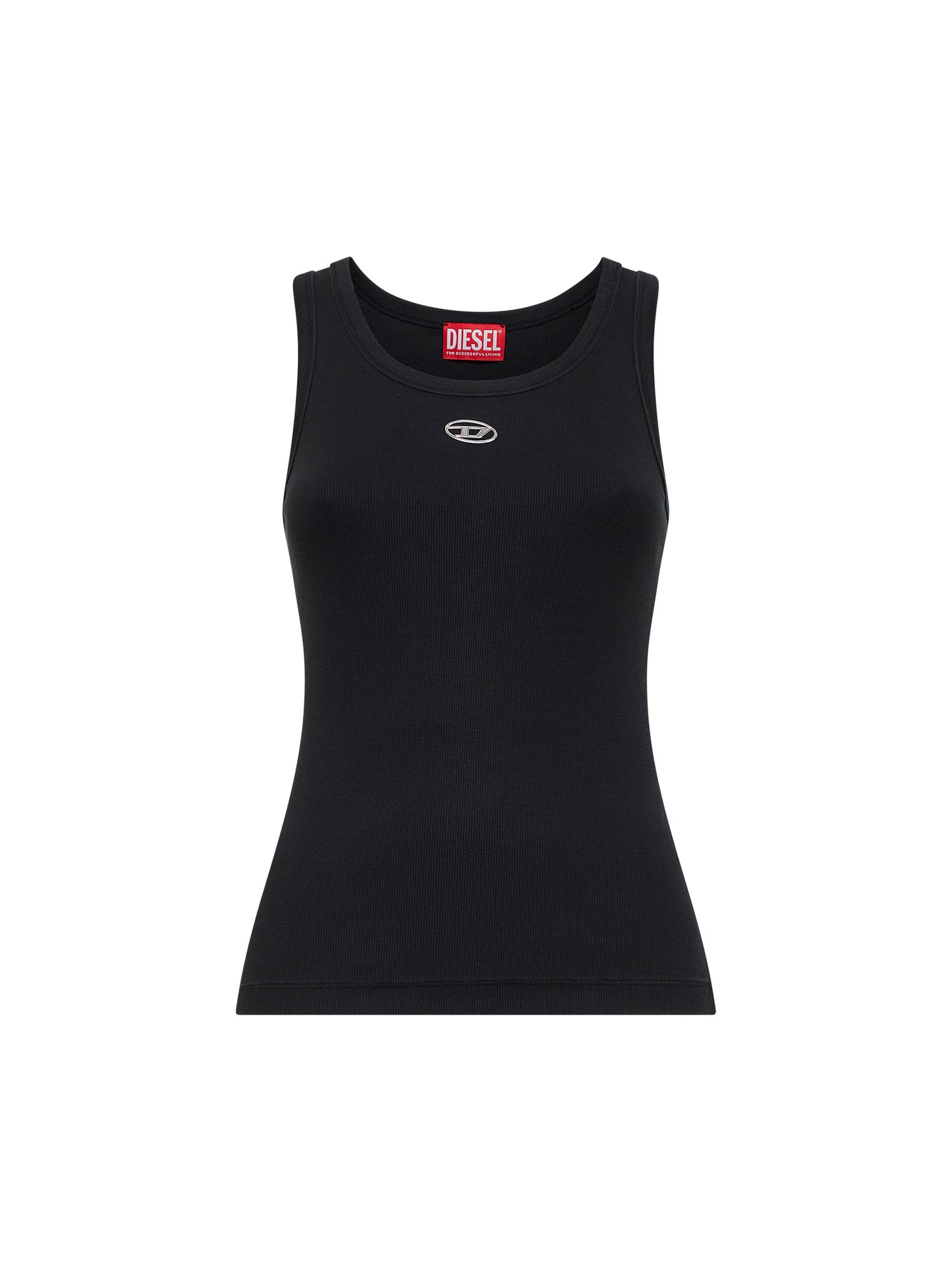 Black ribbed jersey T-Anki-Od slim tank top