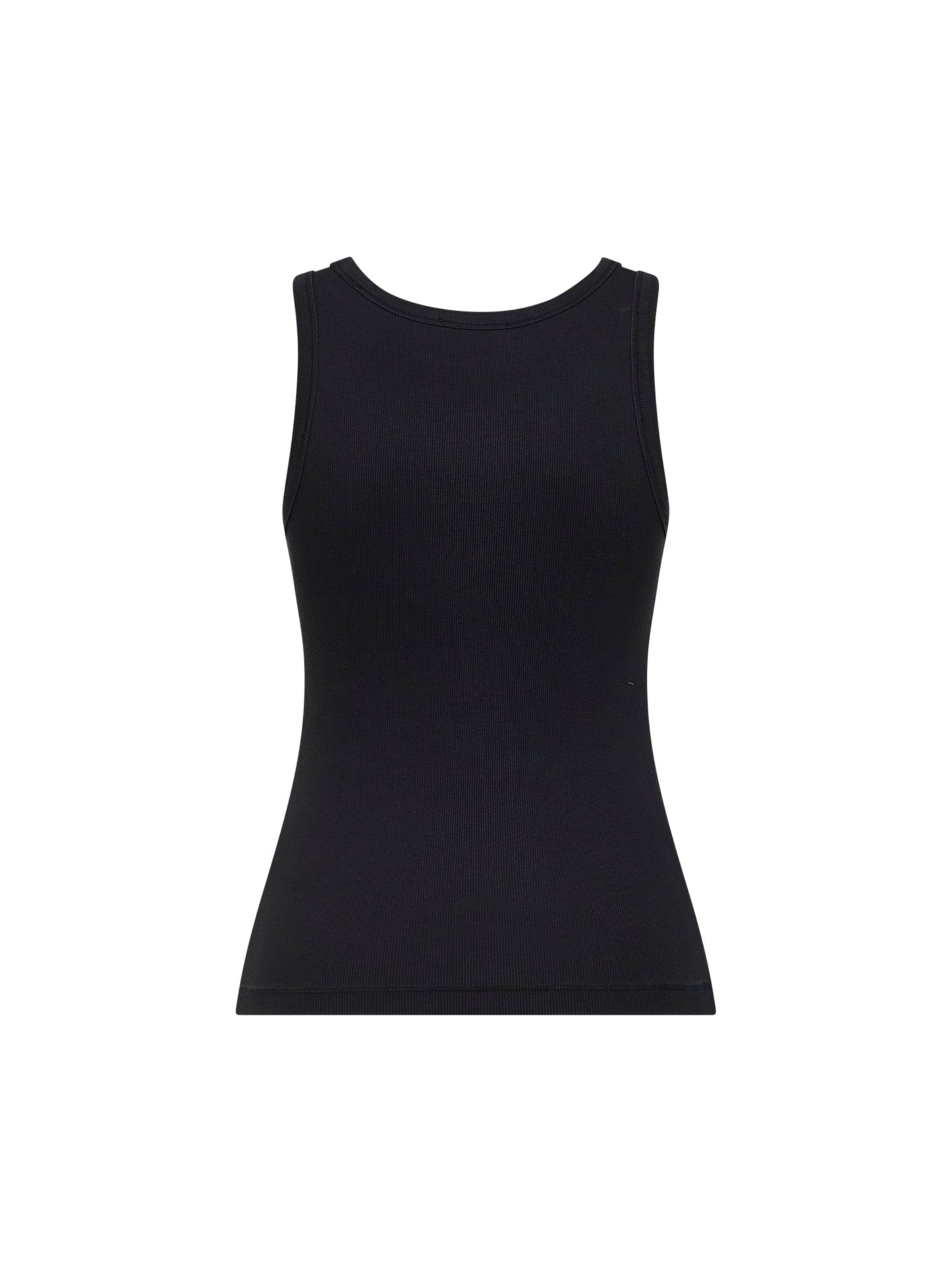 Black ribbed jersey T-Anki-Od slim tank top