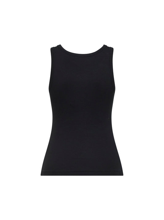 Black ribbed jersey T-Anki-Od slim tank top