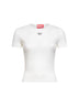 White ribbed stretch jersey T-Ele-Long-Od T-shirt