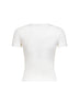 White ribbed stretch jersey T-Ele-Long-Od T-shirt