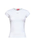 White stretch jersey logo T-Angie-Od T-shirt
