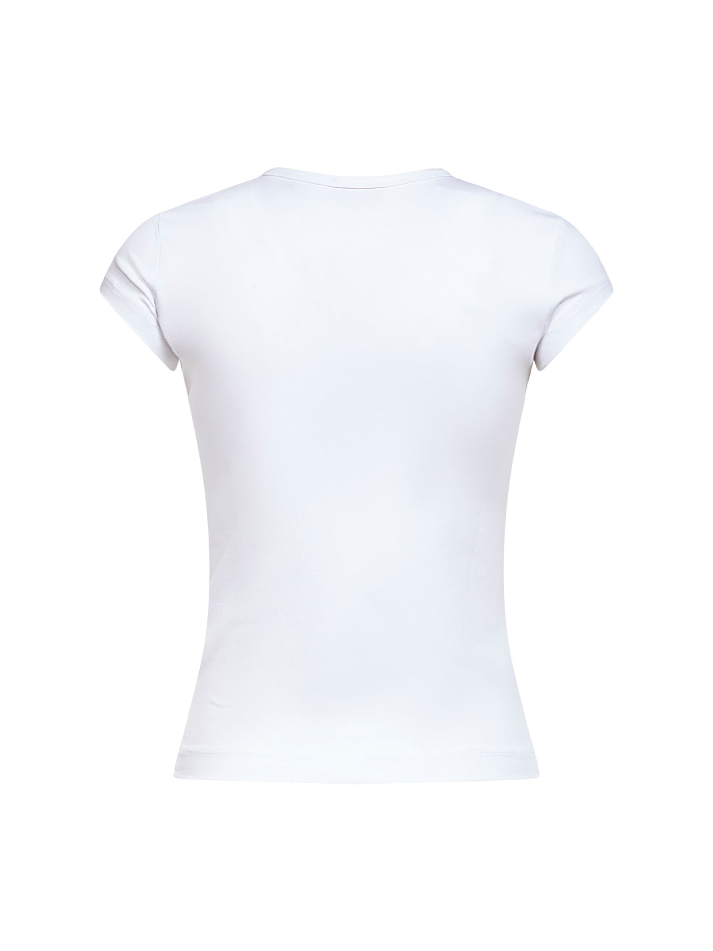 White stretch jersey logo T-Angie-Od T-shirt