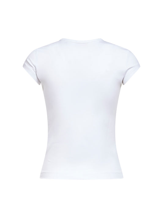 T-shirt T-Angie-Od in jersey stretch bianco con logo