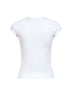White stretch jersey logo T-Angie-Od T-shirt