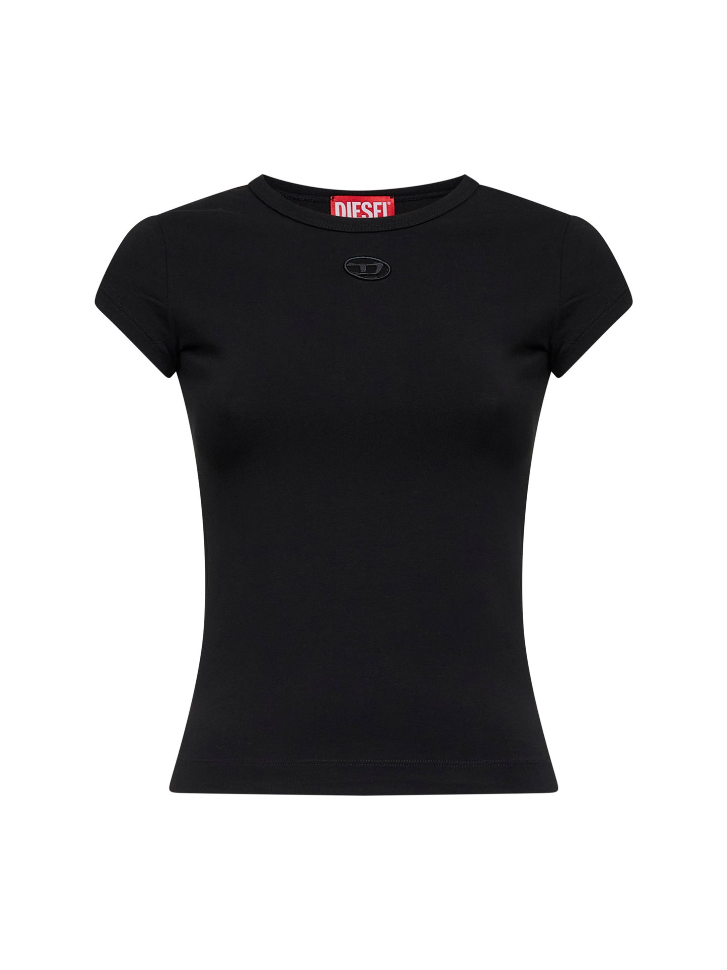 Black stretch jersey logo T-Angie-Od T-shirt