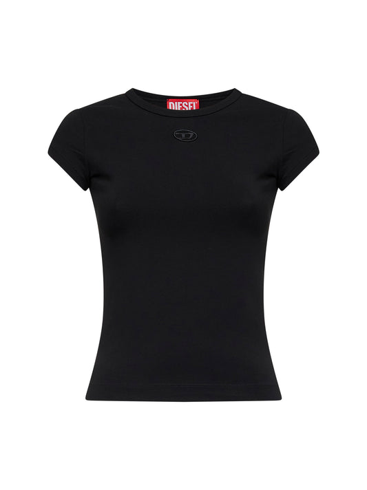T-shirt T-Angie-Od in jersey stretch nero con logo