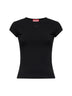 Black stretch jersey logo T-Angie-Od T-shirt