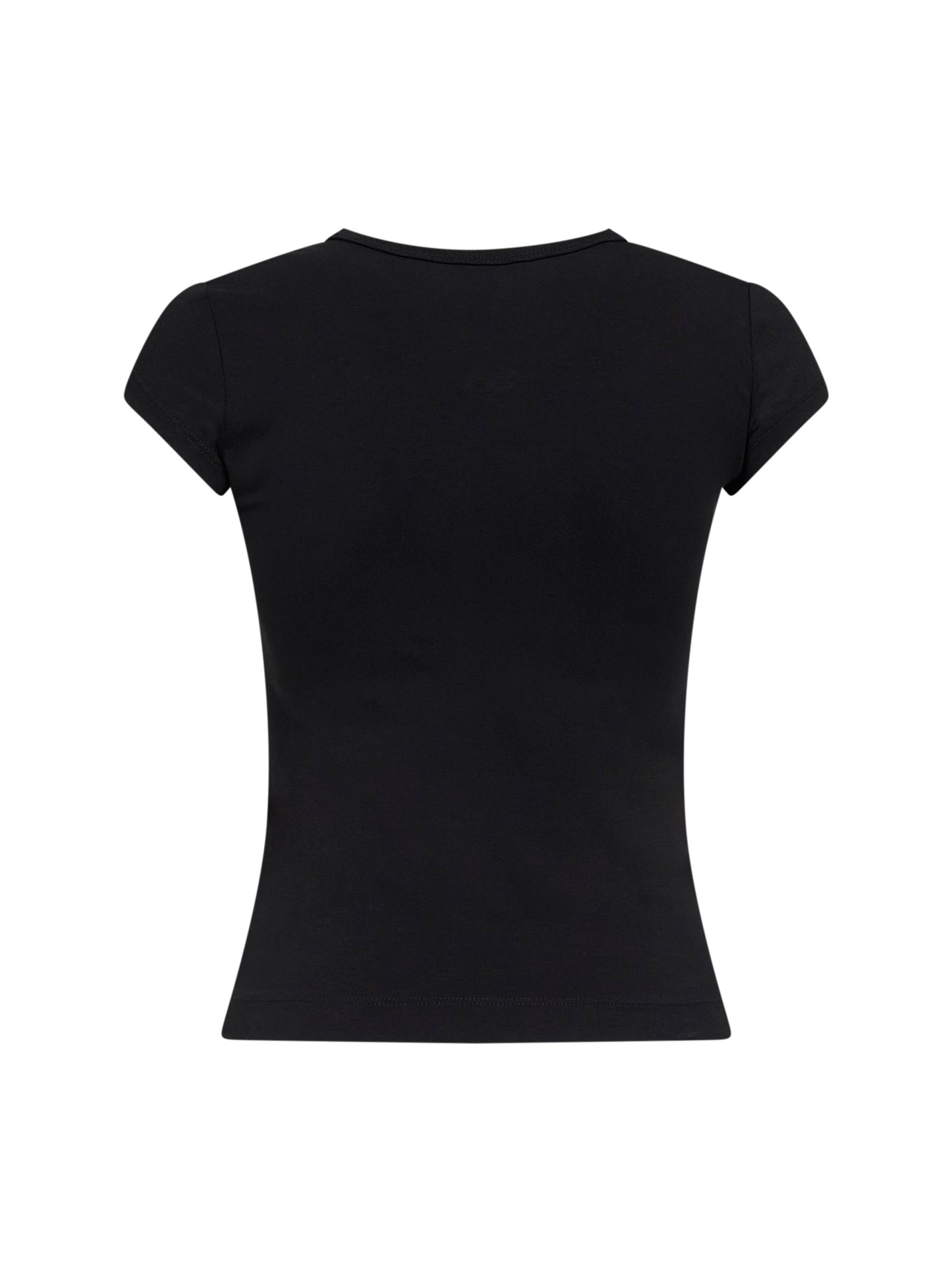 Black stretch jersey logo T-Angie-Od T-shirt