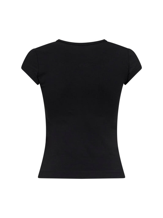 T-shirt T-Angie-Od in jersey stretch nero con logo