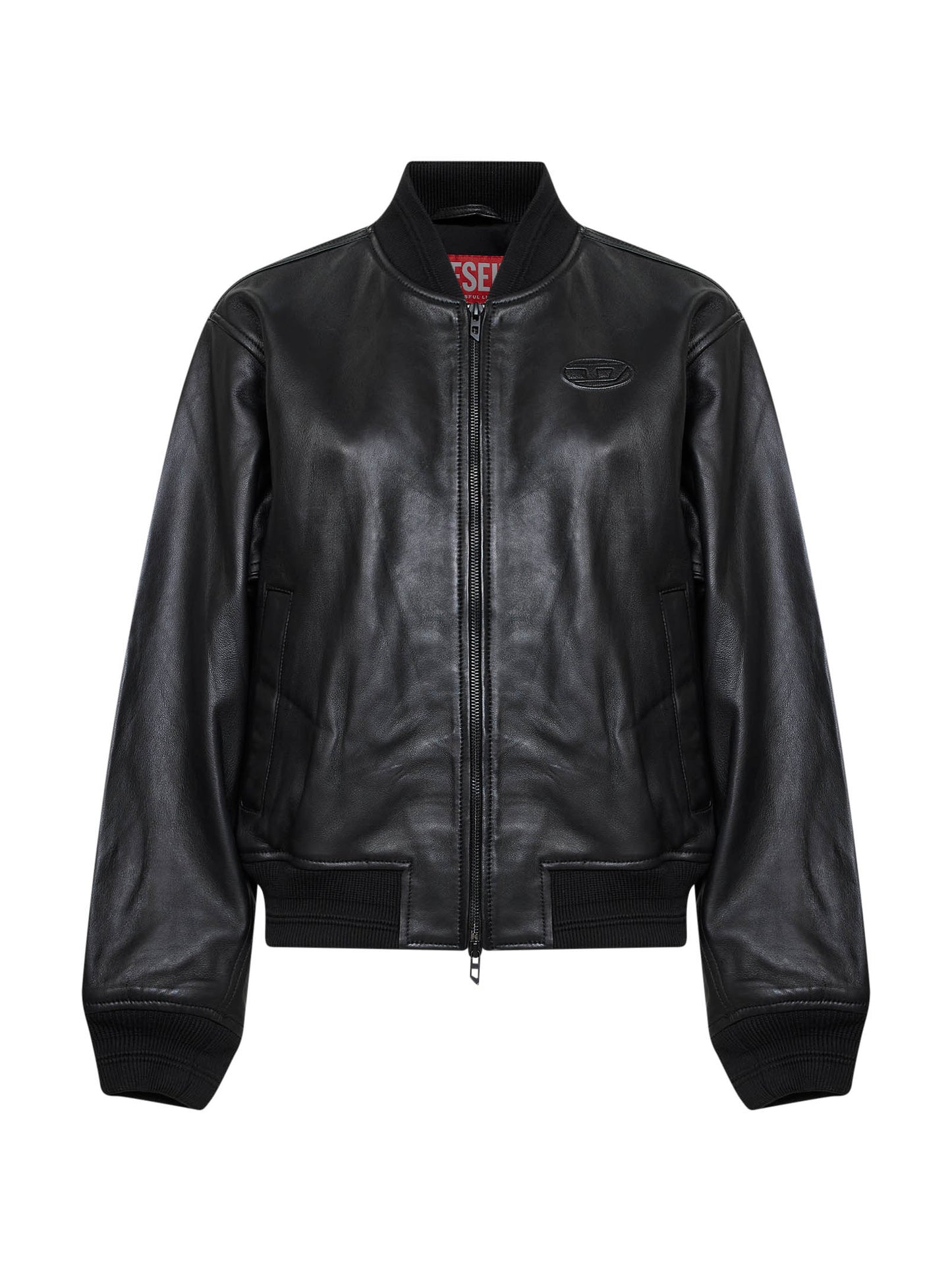 Black nappa leather L-Ilyan-Rb bomber jacket