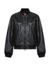 Black nappa leather L-Ilyan-Rb bomber jacket