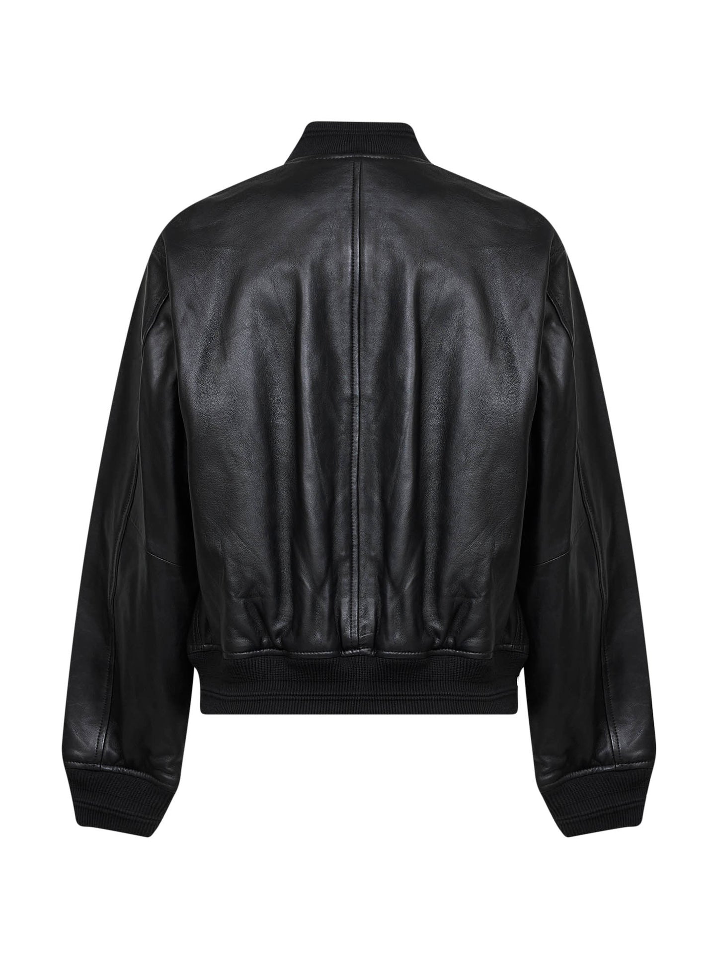 Black nappa leather L-Ilyan-Rb bomber jacket