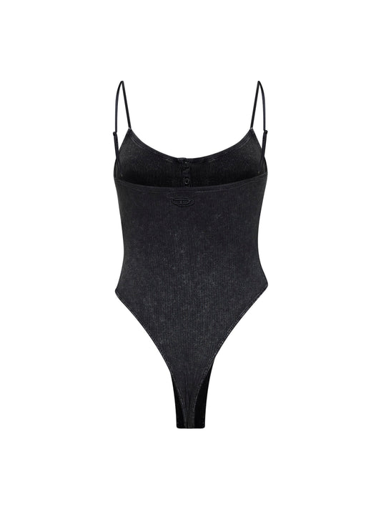 Body T-Ley in jersey a costine marmorizzato grigio scuro