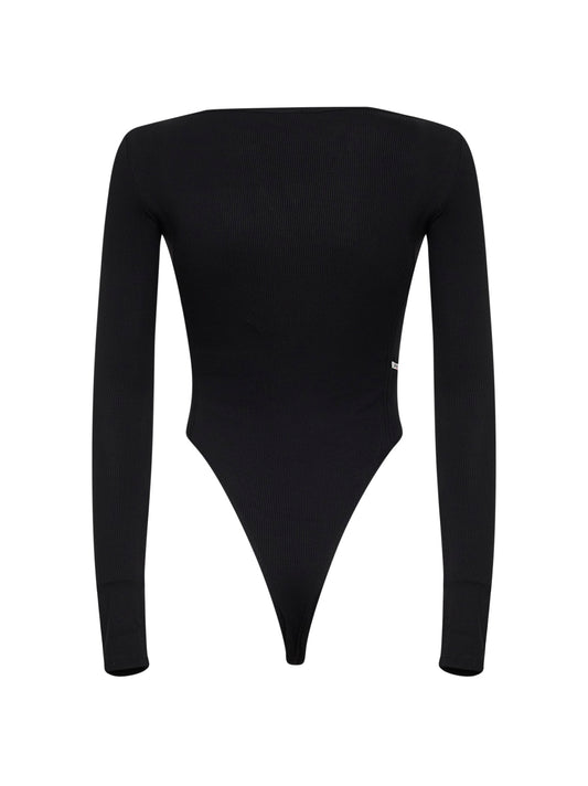 Body T-Bodyn in jersey a costine nero